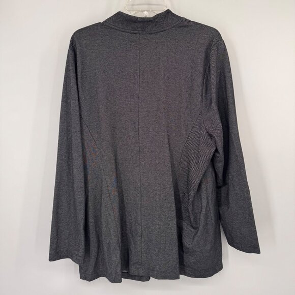 J. Jill Wearever Collection Womens  knit Jacket size XL Charcoal gray pockets - Picture 9 of 12